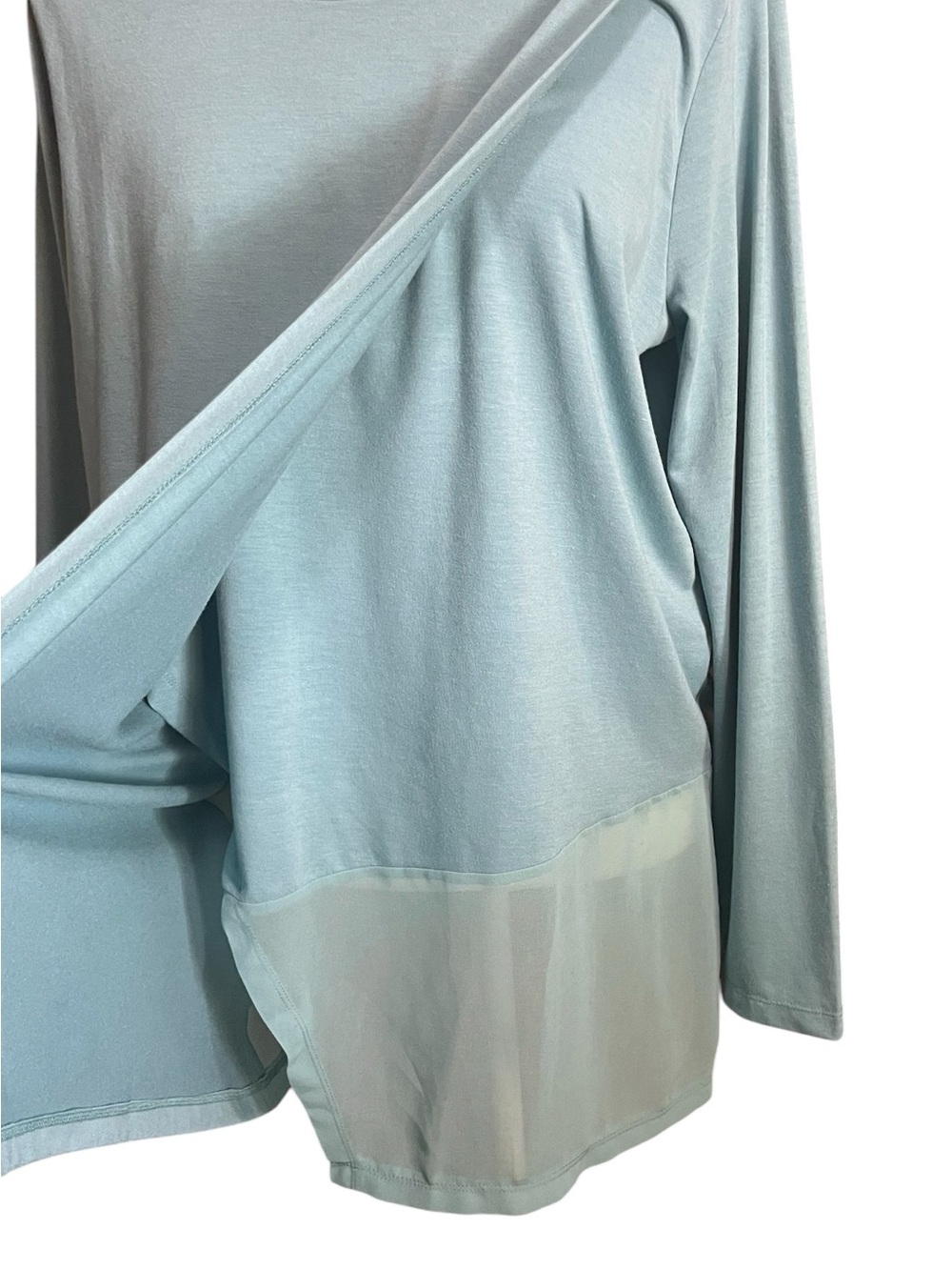 Soft Surroundings Seafoam Long Sleeve Scoop Neck Top - Picture 3 of 13